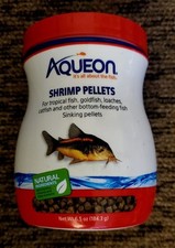 Aqueon Shrimp Pellets Sinking Food for Loaches Catfish Bottom Feeders 6.5 Oz