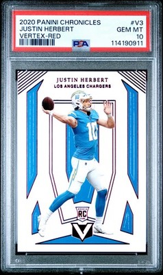 🔥 2020 Panini Chronicles Justin Herber Vertex Red 160/199 PSA 9 Chargers 🔥