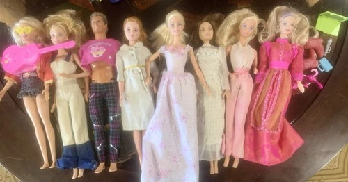 Vintage Barbie Lot Of 8 With Assorted Accessories And Clothes