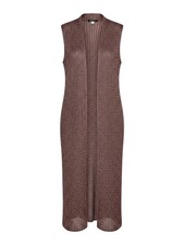 Chicos Womens Copper Knit Sleeveless Open-Fro...