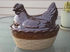 Vintage Hen On Nest - Ceramic Lidded Dish