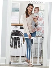  38.5-Inch Extra Wide Baby Gate – Pressure Mount Baby 29-38.5"W x 30"H White