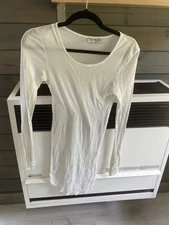 Michael Stars White & Black Top Long Sleeves One Size Lot Of 2