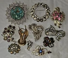 #89 Jewelry Lot, Damaged, Craft, Brooch/ Pins, Vintage To Modern Costume