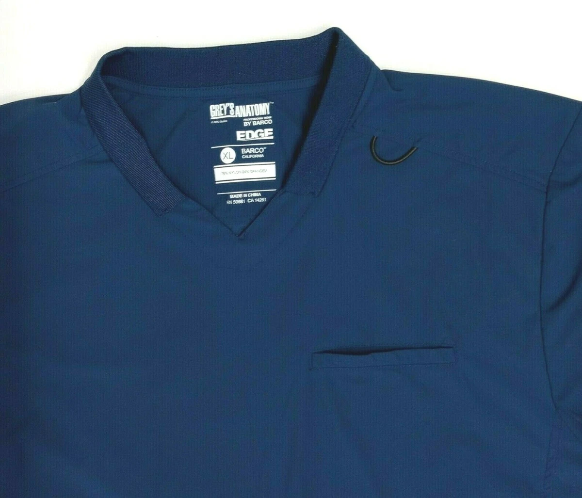 Grey s Anatomy Edge by Barco Navy XL Scrub Top Nylon Spandex Full