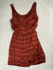 Alice + Olivia Dress Womens Med Silk Tank Slip Red Polka Dot Sundress Nordstrums