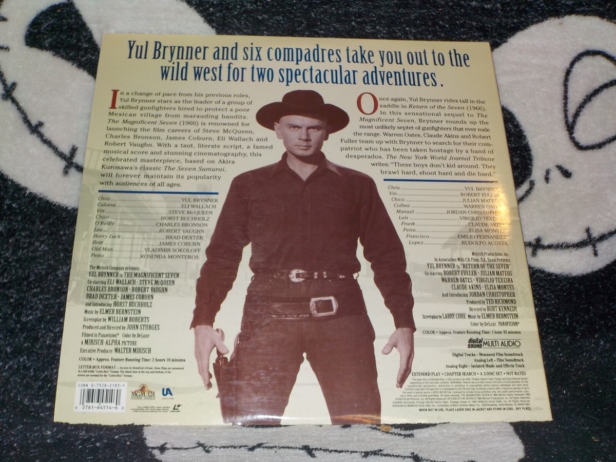 The Magnificent Seven & Return of the Seven Laserdisc LD Free Ship