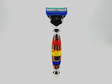 5 Blades Shaving Razor Cartridge Safety Razor Custom Art Wood Resin Epoxy Handle