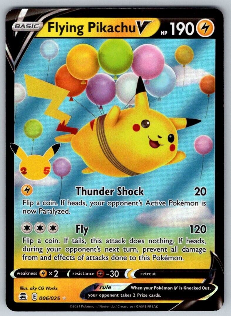 Pikachu Voador V - Flying Pikachu V - Celebrações - 006/025 - Ultra Rara -  ORIGINAL COPAG POKÉMON TCG - Português