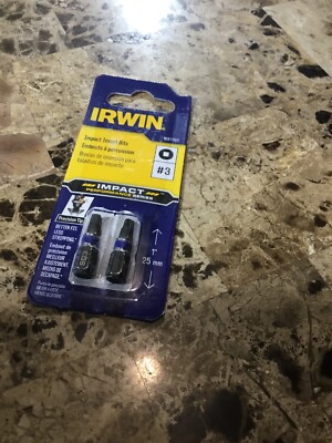 Irwin #1837385 Impact Insert Bit #3 SQUARE 2PK 1'' Recessed