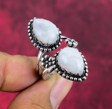 Rainbow Moonstone Gemstone Handmade 925 Sterling Silver Ring Jewelry For Women