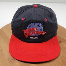 Vintage 90s Planet Hollywood Miami Baseball Cap Hat USA Made Snapback