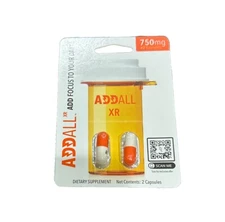 Addall XR 750mg Brain Boost 2 Capsule Package Focus & Concentration