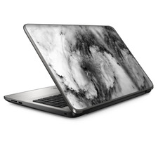 Universal Laptop Skins Wrap for 14" - Black White Swirls Marble Granite