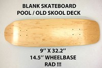 Blank Plain - Pool Old Skool Skateboard Deck - 9 X 32.2 - Nose Skate Custom Blank Plain - Pool Old Skool Skateboard Deck - 9 X 32.2 - Nose Skate Custom