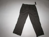 Willi Smith Women's Cropped Pants Size 10 X 26.5 Green Brown Flat Front Willi Smith Women's Cropped Pants Size 10 X 26.5 Green Brown Flat Front