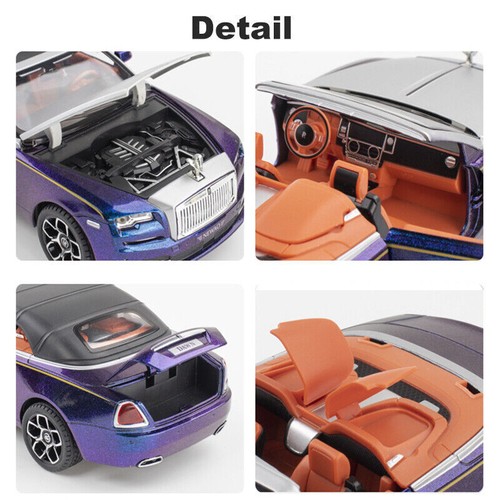 1:24 Scale Rolls-Royce Dawn Diecast Model Car Toy Sound&Light Collectible Gifts - Picture 14 of 28