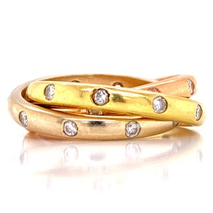 Diamond 18 Karat Tricolor Gold Rolling 
