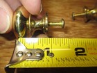 Solid Brass Cabinet Drawer Pulls - Knobs Lot of 2 Heavy Hardware w/Screws — photo 4