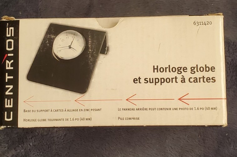 CENTRIOS Globe desk clock, and Card Holder, quartz.