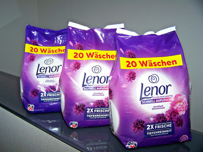   3 x 1200g Lenor Waschmittel Pulver Amethyst Tiefenreinheit ( 60 WL )  