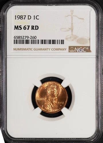 1987-D 1c Lincoln Head Small Cent MS 67 Red GEM NGC # 6585279-260 + Bonus