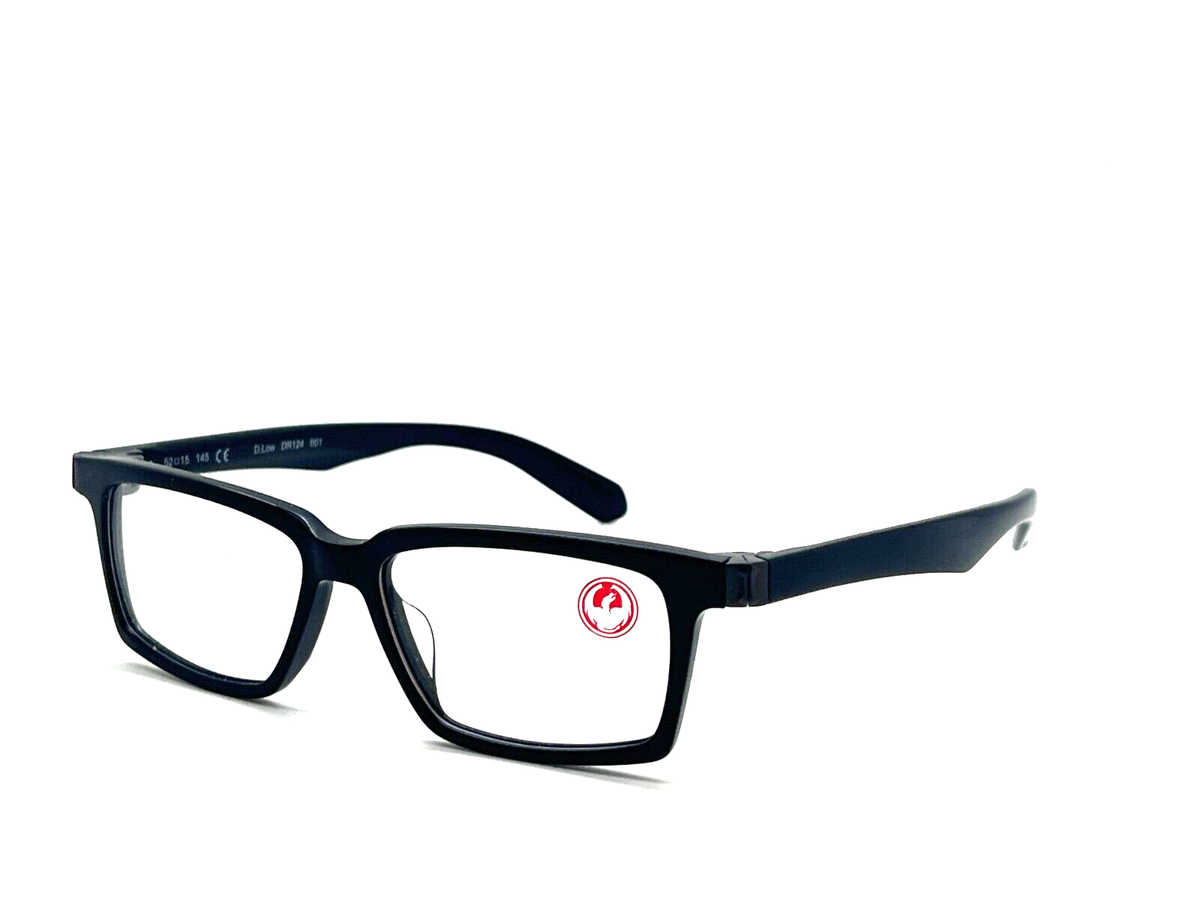 DRAGON MENS Eyeglasses Frame D. LOW DR 124 001 BLACK 52-15 