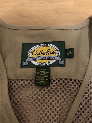 Cabelas Shooting Hunting Vest Leather Trim Tan Men's Size XL Reg Right Hand - Picture 5 of 6
