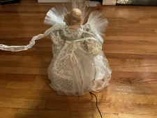 Kurt Adler 12” Fiber Optic Angel Tree Topper Figurine Table Top Box Damage