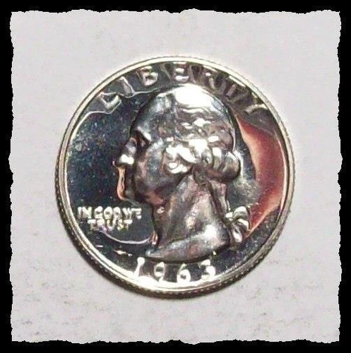 1963 PROOF WASHINGTON QUARTER GEM to SUPERB Proof  #6aC94