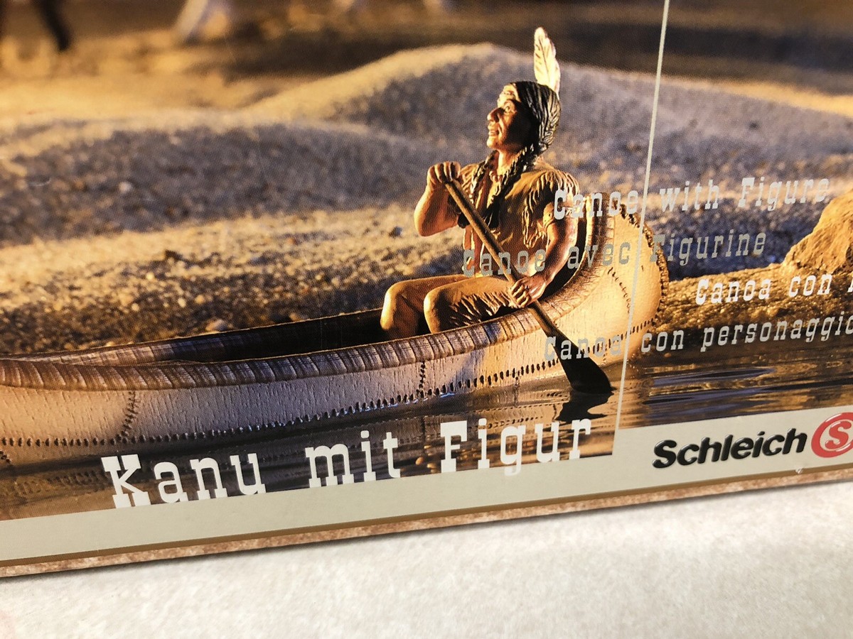 シュライヒ　インディアン フィギュア カヌー Schleich 42013 Indian In Canoe Figurine & 70309 Medizimann