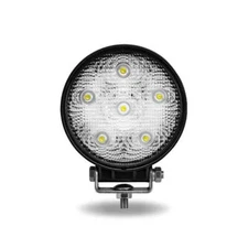 Universal White Round Spot Work Light - Clear Lens - Black Housing (6 Diodes) - 