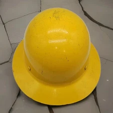 VINTAGE MSA Skullgard Full Brim Hard Hat Yellow Fiberglass CP 171 ANSI Z89.1-196
