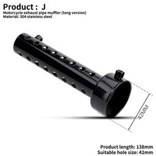 2pcs 42mm Moto Exhaust Can Muffler Insert Baffle Db Killer Silencer Long Black 2pcs 42mm Moto Exhaust Can Muffler Insert Baffle Db Killer Silencer Long Black
