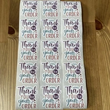 15pcs Flower Thank You For Your Order Stickers 1.5” ×1.7”Small Business Sealing 