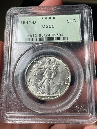 1941-D PCGS MS65 Walking Liberty Half Dollar Old Green Holder OGH