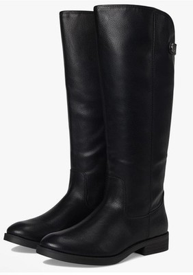NIB Frye & Co. Kellie Button Tall 11 M Black Knee High Boots Riding Faux Leather