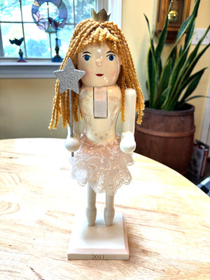 Pink Ballerina Princess Wooden Nutcracker 2011 Holding Star