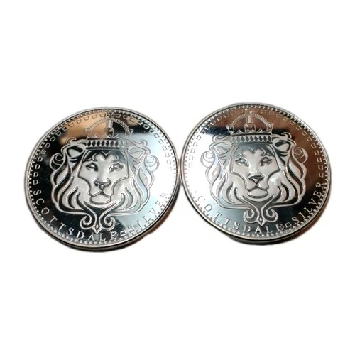 Omnia Lion, Scottsdale MInt, 1oz .999 Fine Silver, Proof-like, Lot Of 2