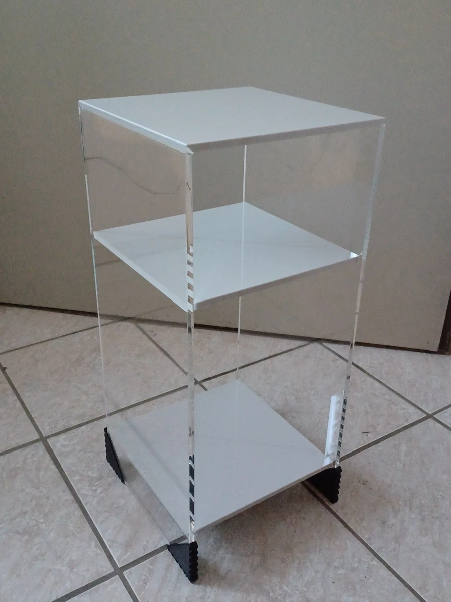 Estantería - Consola de vidrio acrílico transparente/gris claro