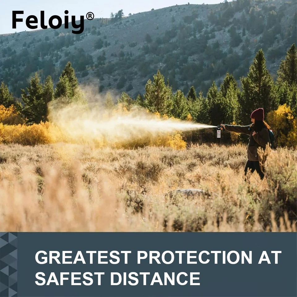 Spray repelente disuasivo de oso Feloiy 35 pies 16 oz tapa brillante camping senderismo Foto 3 de 4