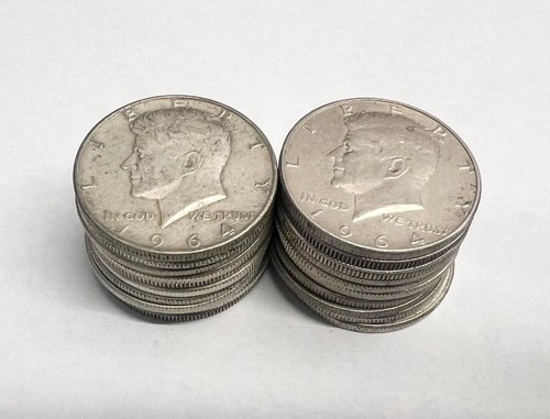 1964 Kennedy Half Dollars - 6 ea - 90% Silver - Above Average