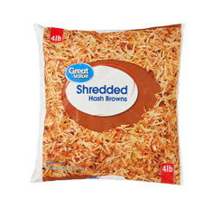 Great Value Shredded Hash Browns, 4 lbs Bag Frozen 