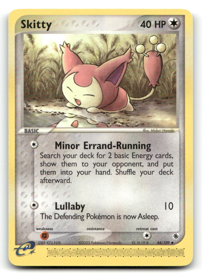 Skitty EX Ruby and Sapphire 44/109 LP Pokemon