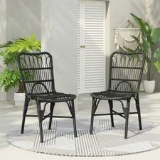 Outdoor PE Wicker Patio Chair Set of 2 Conversation Set Backyard Poolside Garden
