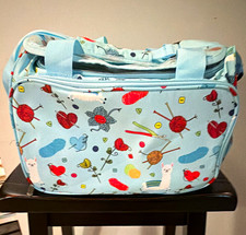 Crochet bag with shoulder strap. Zip Closure, Mutil compartments.