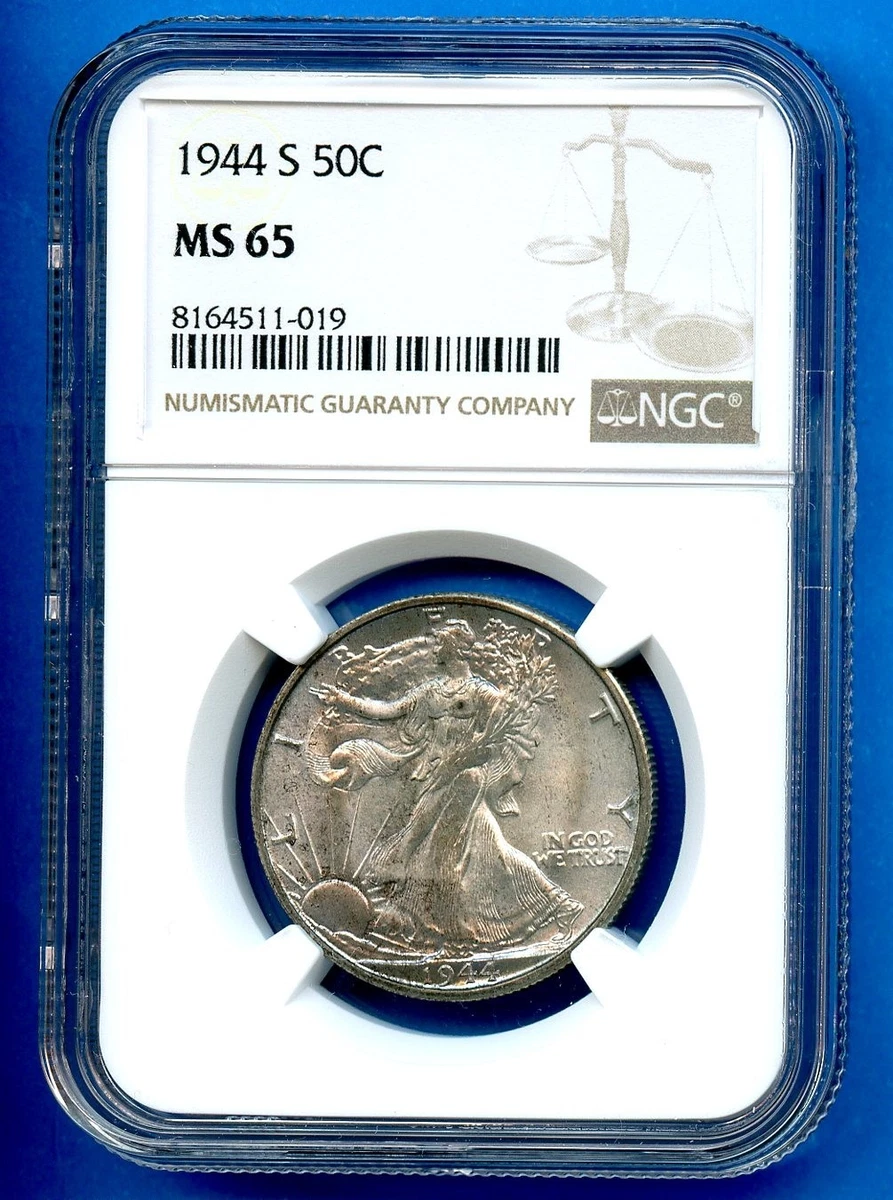 NGC 1944 Year Grade MS 64 Liberty Walking Half Dollars (1916-1947