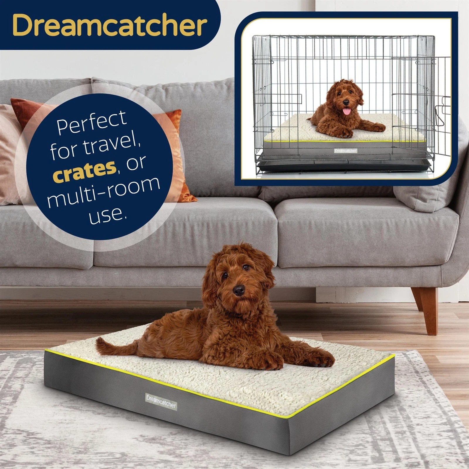 Large Dog Bed Orthopaedic Memory Foam Pet Mattress 89x56cm Washable Cover