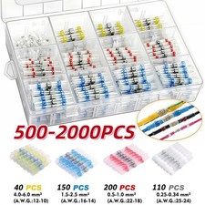 500x Heat Shrink Waterproof Solder Seal Sleeve Wire Butt Connectors Terminal Kit
