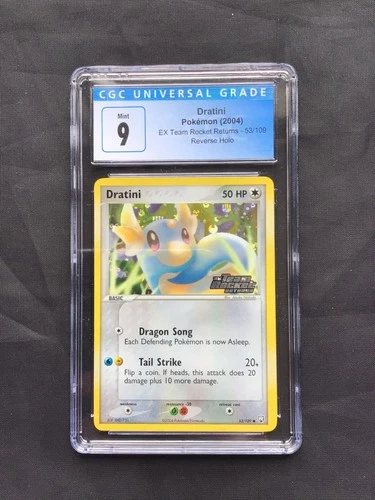Pokemon Cards: EX Team Rocket Returns Reverse Holo: Dratini 53/109: CGC 9